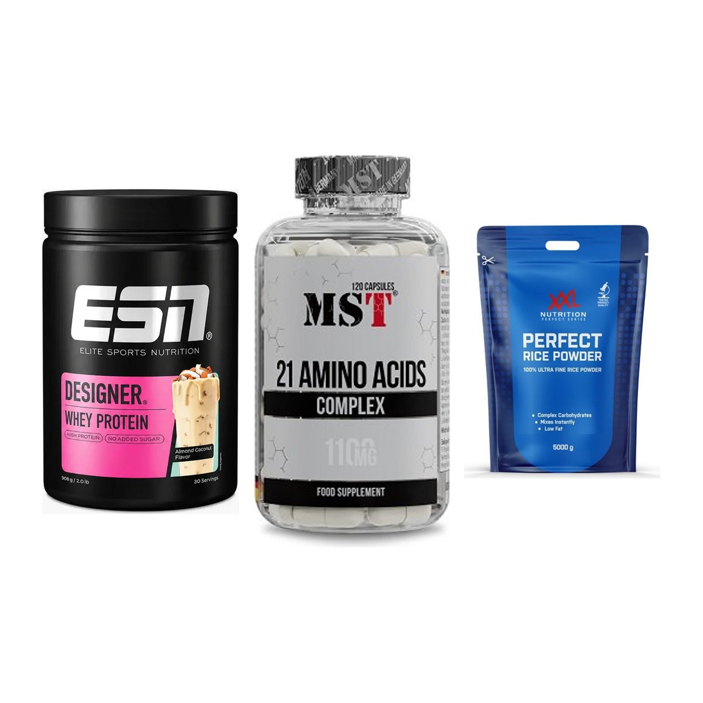 Definitionsphase-Set: ESN Designer + MST 21 Amino + XXL Nutrition – alle enthaltenen Artikel
