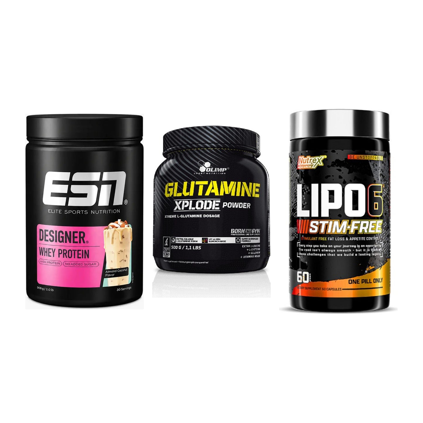 Definitionsphase-Set: ESN Designer + Olimp L-Glutam + Nutrex Lipo 6 – alle enthaltenen Artikel
