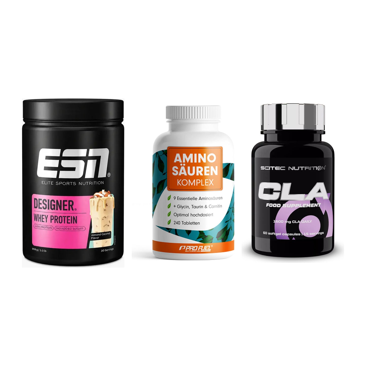 Definitionsphase-Set: ESN Designer + ProFuel Aminos + Scitec CLA – alle enthaltenen Artikel
