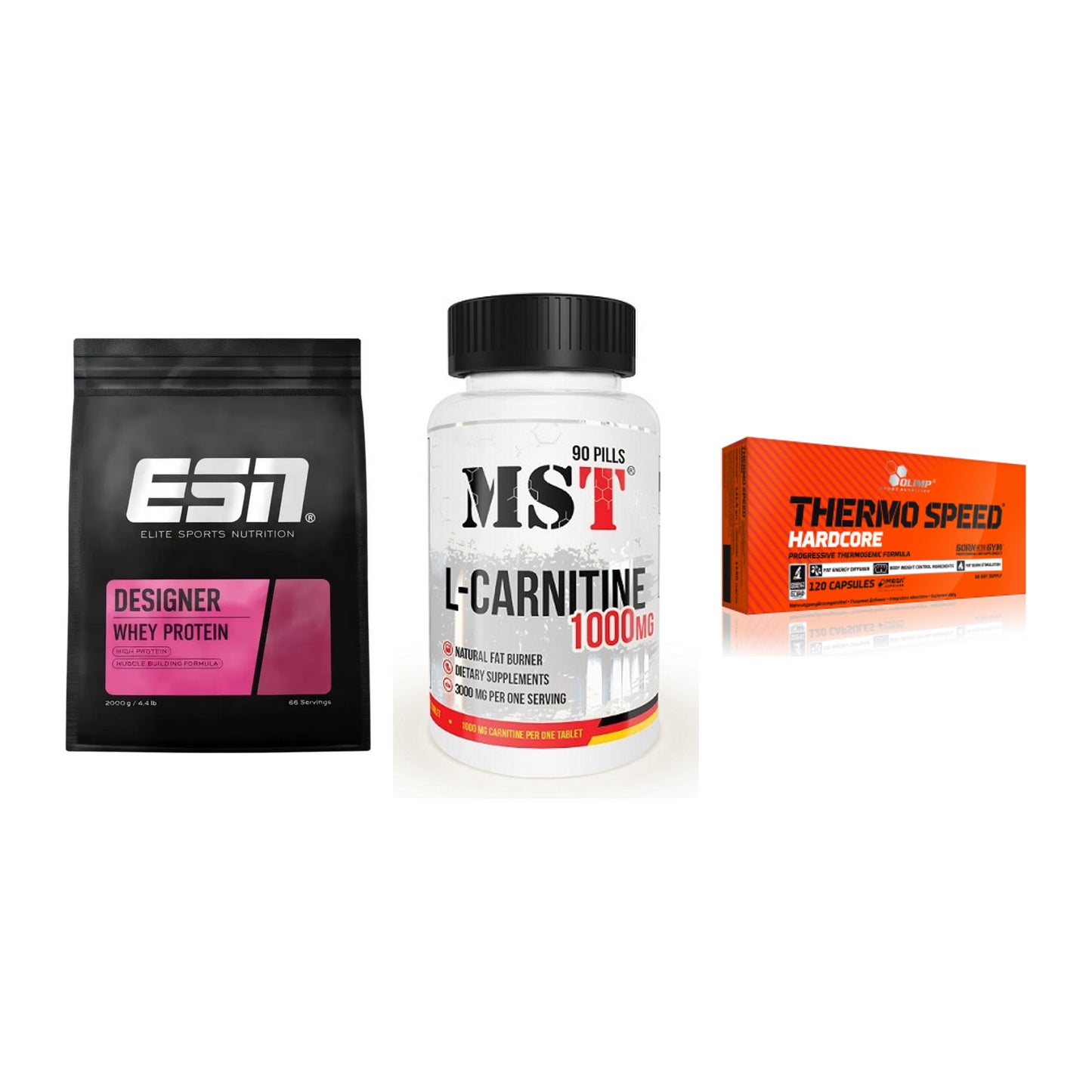 Definitionsphase-Set: ESN Designer + MST L-Carnitin + Olimp Thermo – alle enthaltenen Artikel