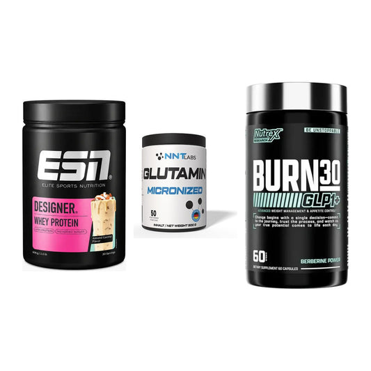 Definitionsphase-Set: ESN Designer + NNT Glutamin + Nutrex Burn 30 – alle enthaltenen Artikel