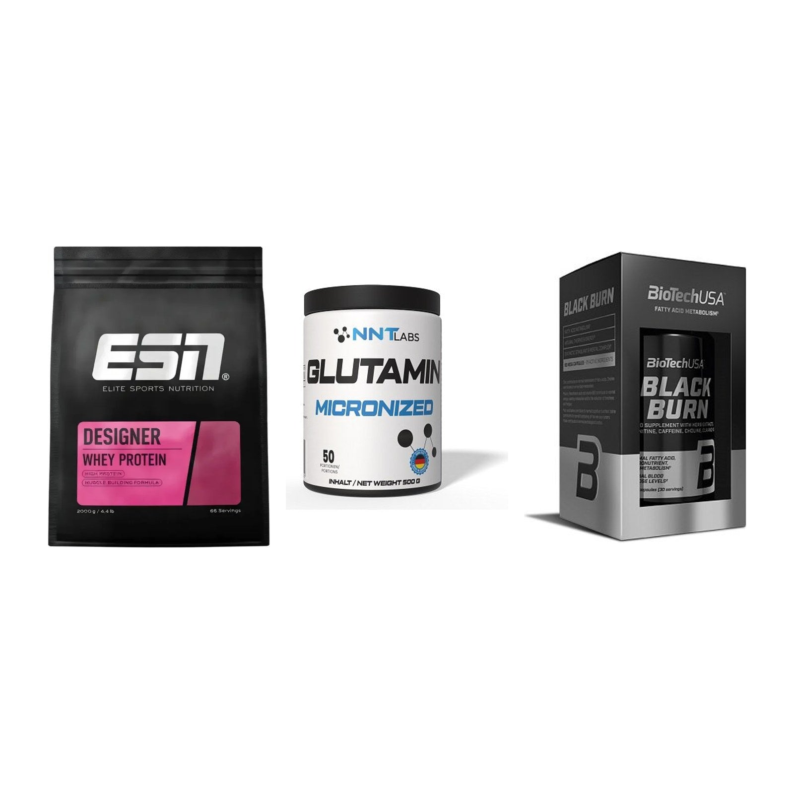 Definitionsphase-Set: ESN Designer + NNT Glutamin + BioTech Black – alle enthaltenen Artikel