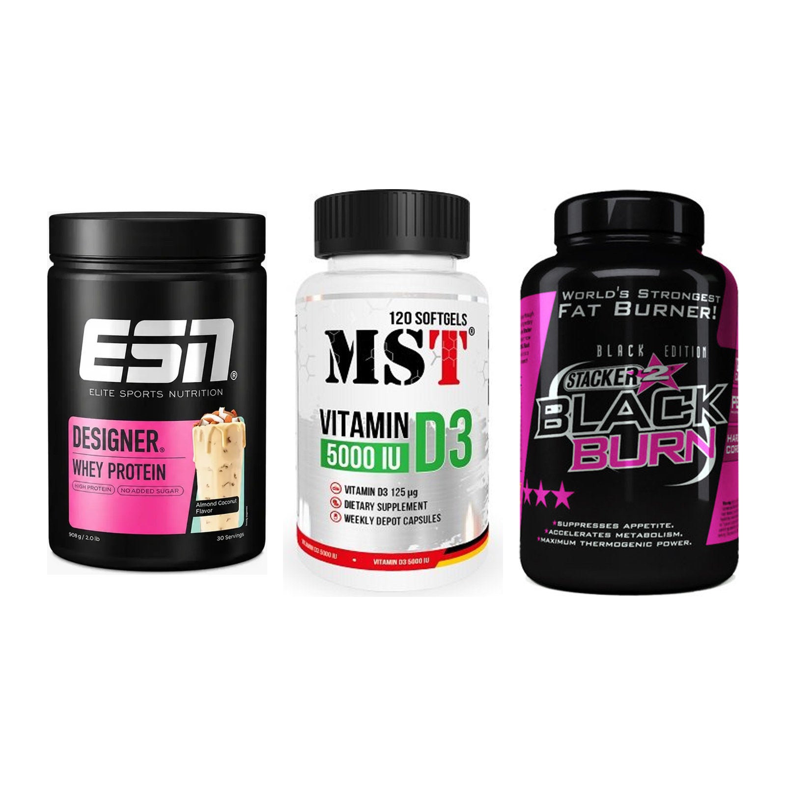 Definitionsphase-Set: ESN Designer + MST Vitamin D3 + Stacker2 Black – alle enthaltenen Artikel