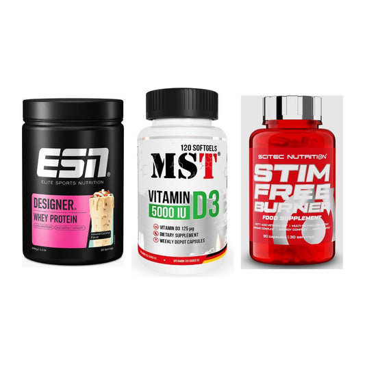 Definitionsphase-Set: ESN Designer + MST Vitamin D3 + Scitec Stim – alle enthaltenen Artikel