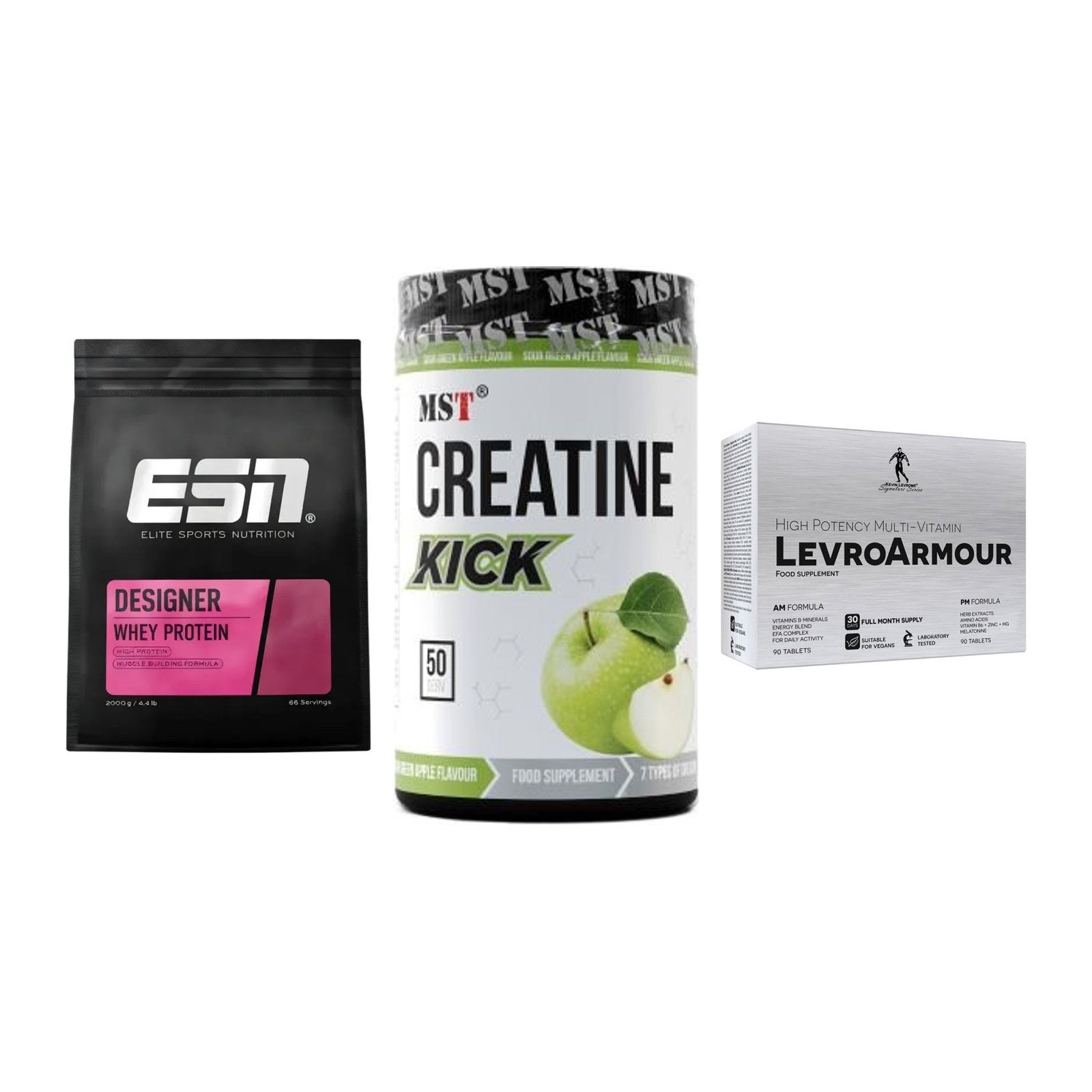Definitionsphase-Set: ESN Designer + MST Creatine + Kevin Levrone – alle enthaltenen Artikel