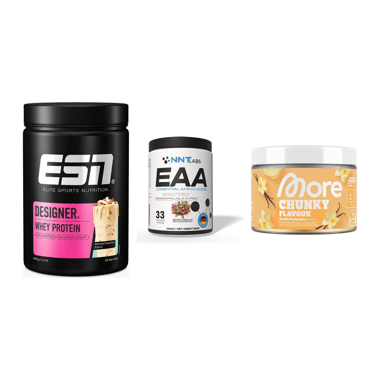 Definitionsphase-Set: ESN Designer + NNT EAA + More Nutrition – alle enthaltenen Artikel