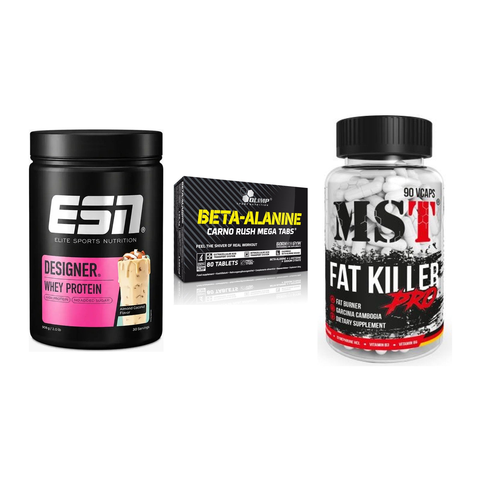 Definitionsphase-Set: ESN Designer + Olimp Beta-Ala + MST Fat Killer – alle enthaltenen Artikel