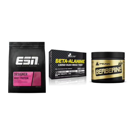 Definitionsphase-Set: ESN Designer + Olimp Beta-Ala + Peak Berberine – alle enthaltenen Artikel