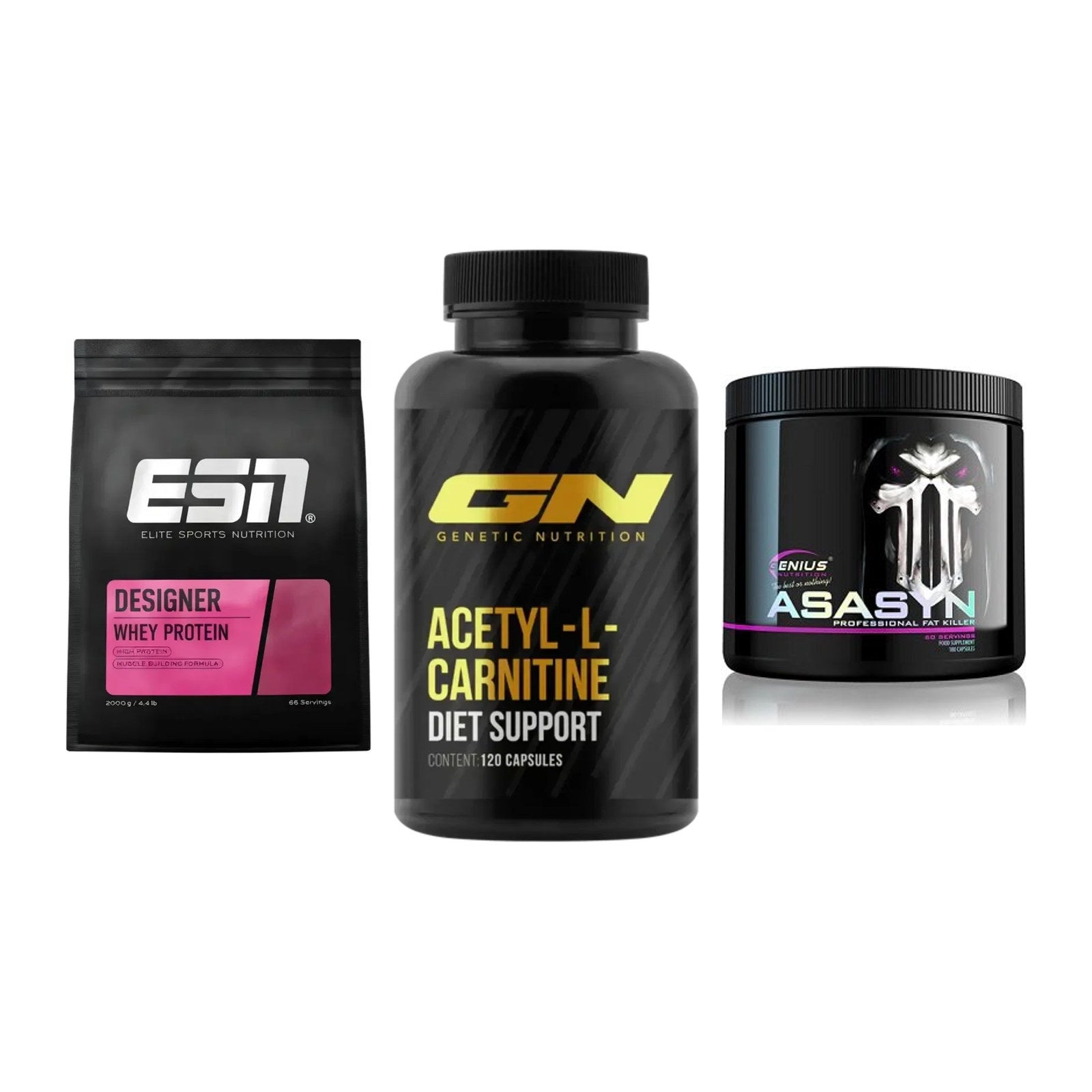 Definitionsphase-Set: ESN Designer + GN Acetyl + Genius Nutriti – alle enthaltenen Artikel
