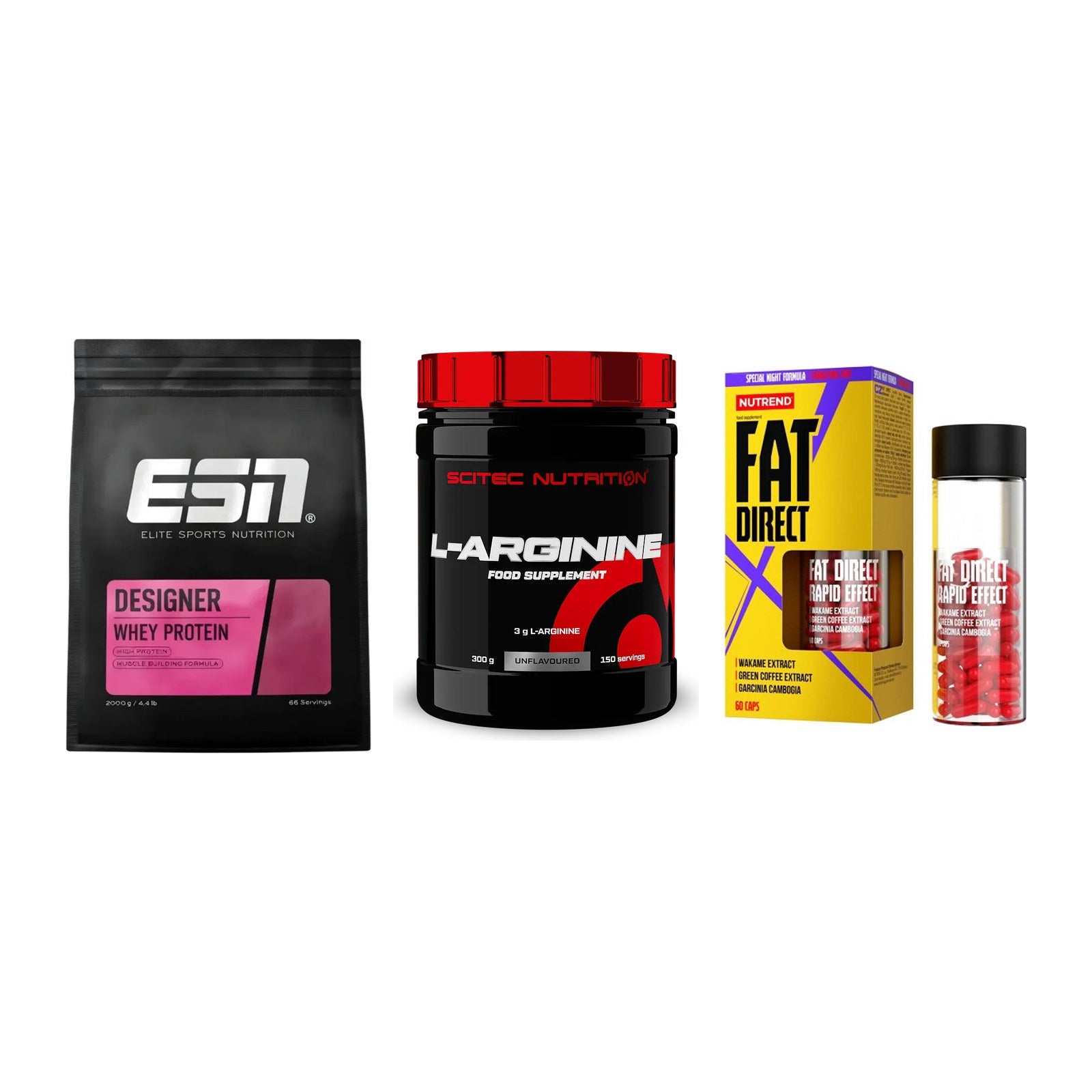 Definitionsphase-Set: ESN Designer + Scitec Arginin + Nutrend Fat – alle enthaltenen Artikel