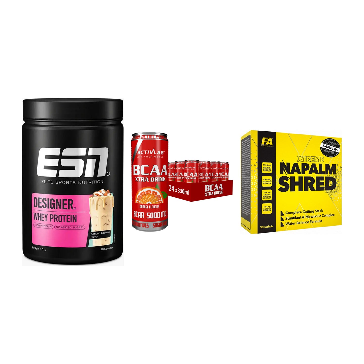 Definitionsphase-Set: ESN Designer + Activlab BCAA + FA Nutrition – alle enthaltenen Artikel