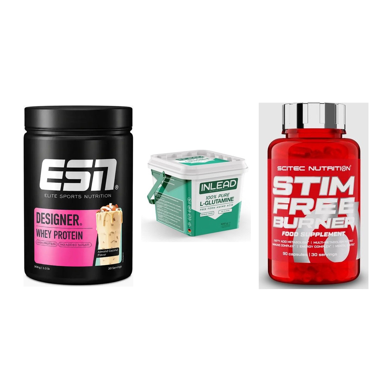 Definitionsphase-Set: ESN Designer + INLEAD L-Gluta + Scitec Stim – alle enthaltenen Artikel
