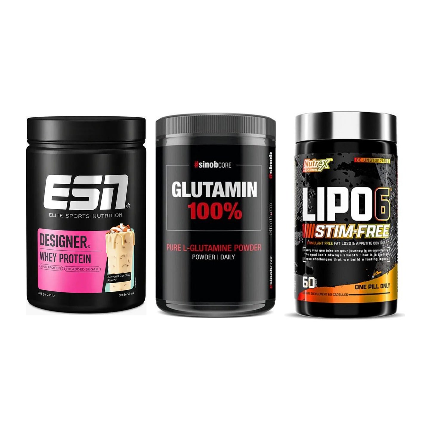 Definitionsphase-Set: ESN Designer + Sinob Core + Nutrex Lipo 6 – alle enthaltenen Artikel