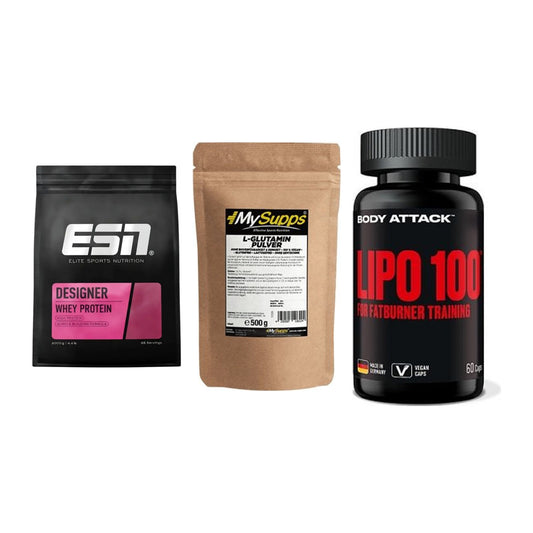 Definitionsphase-Set: ESN Designer + MySupps Glutam + Body Attack – alle enthaltenen Artikel
