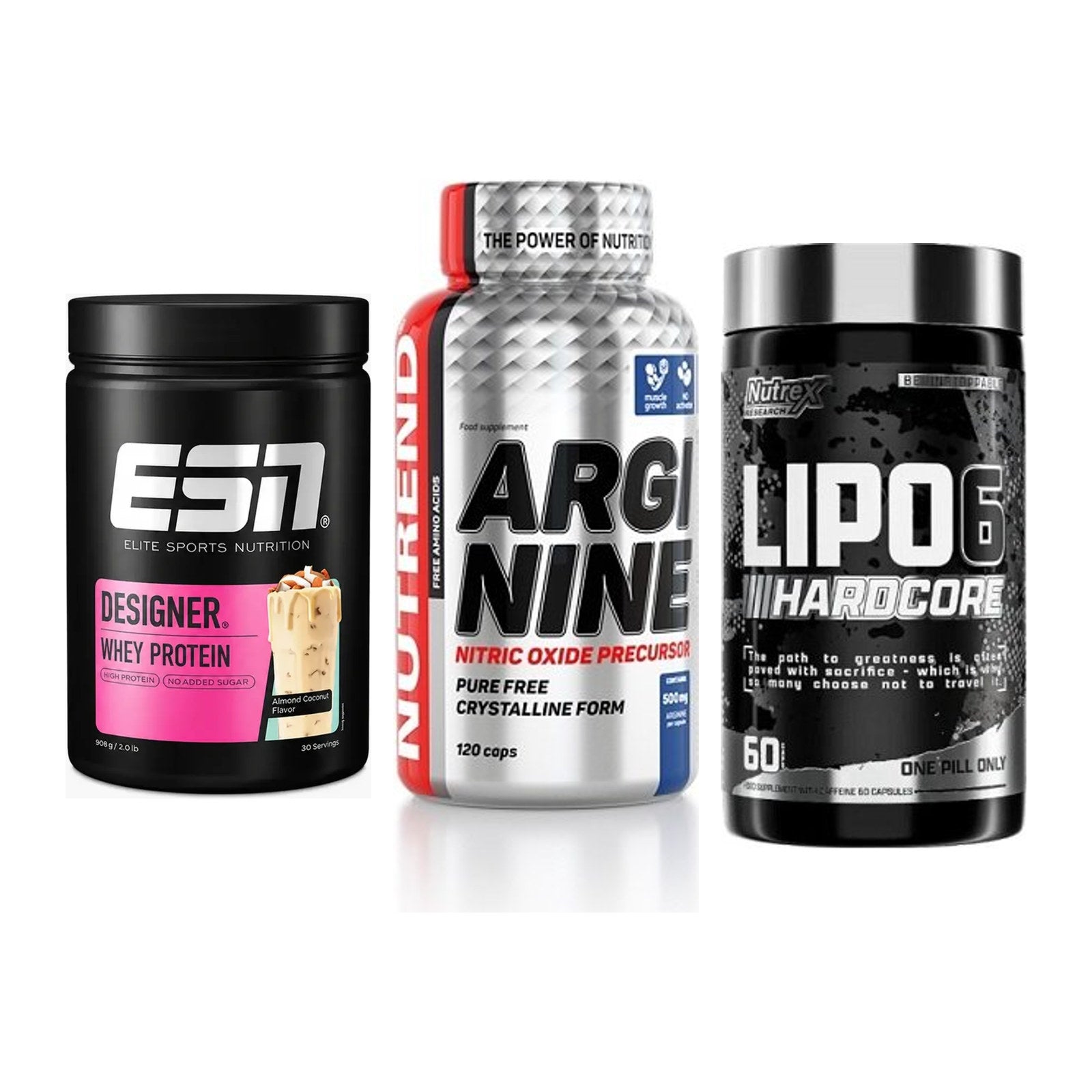 Definitionsphase-Set: ESN Designer + Nutrend Argini + Nutrex Lipo 6 – alle enthaltenen Artikel