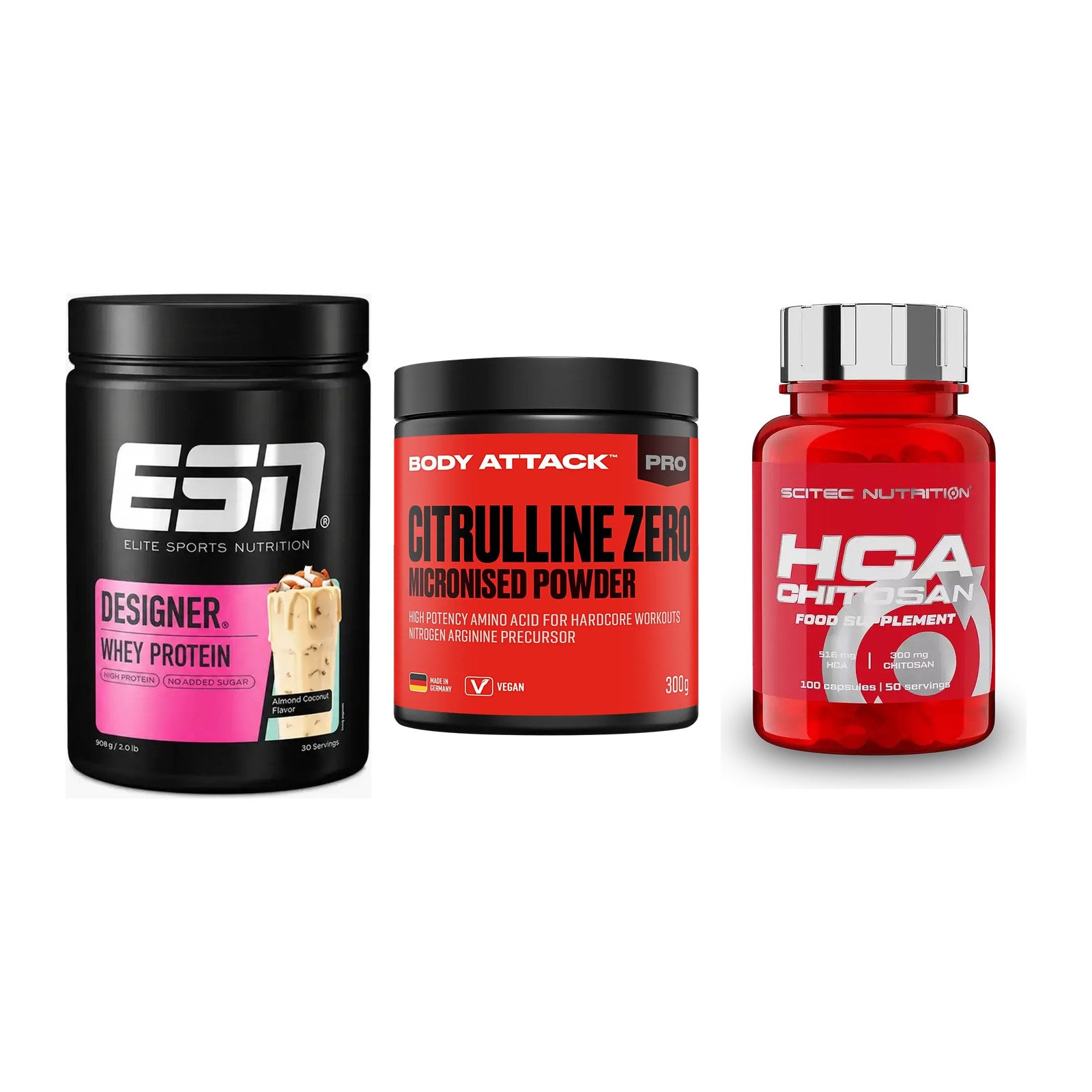 Definitionsphase-Set: ESN Designer + Body Attack + Scitec HCA-Chi – alle enthaltenen Artikel