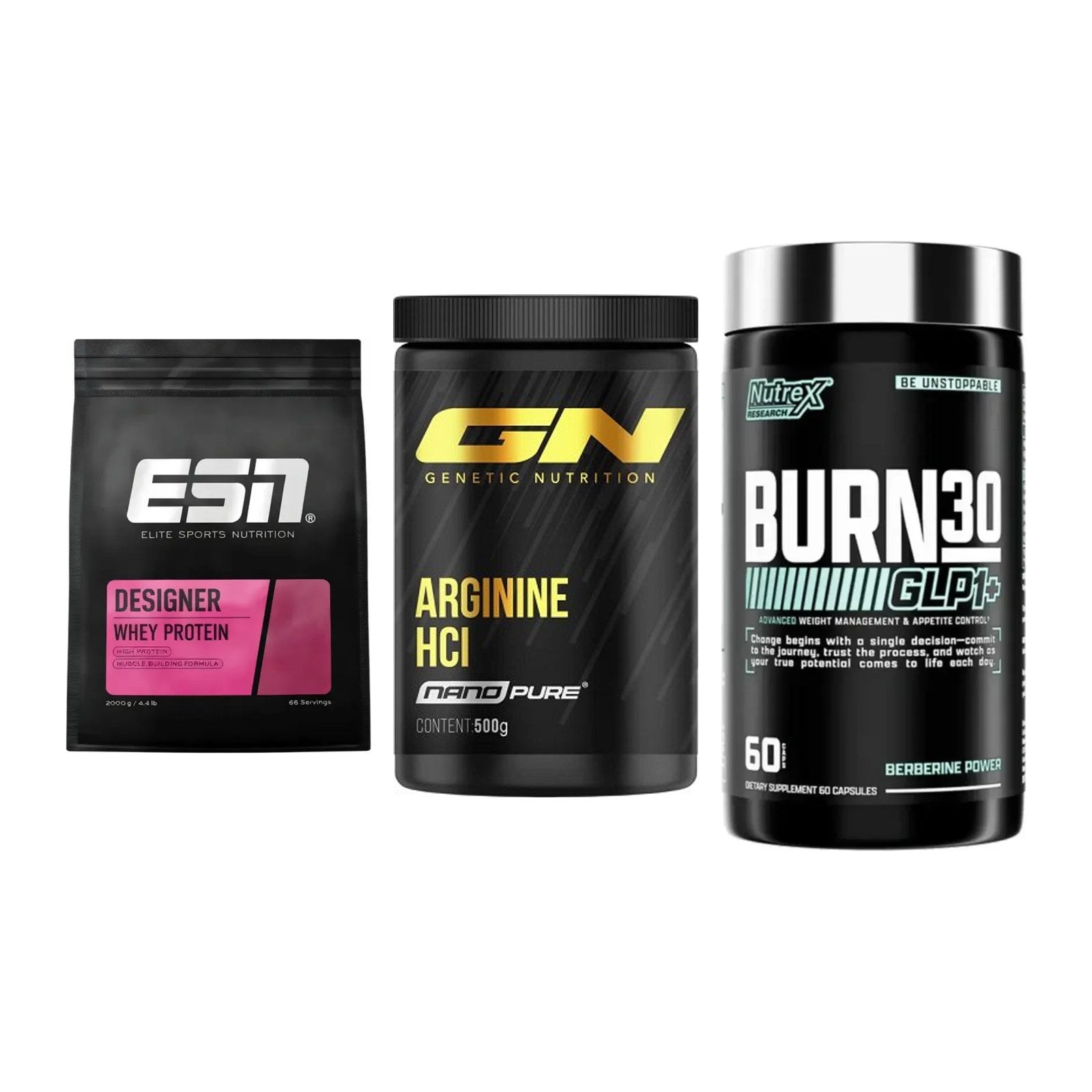 Definitionsphase-Set: ESN Designer + GN Arginine + Nutrex Burn 30 – alle enthaltenen Artikel