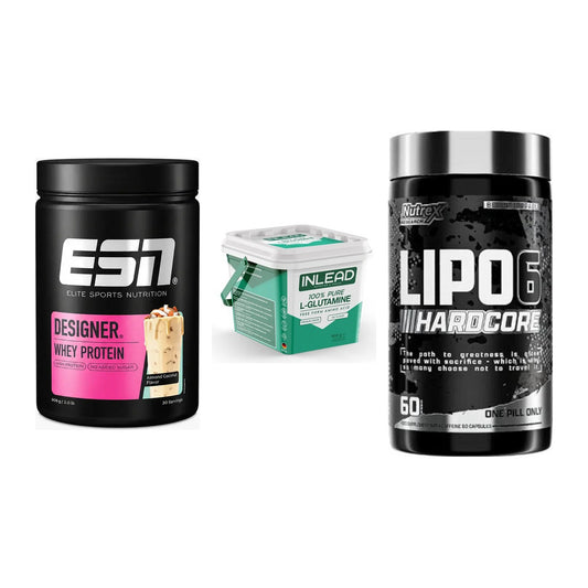 Definitionsphase-Set: ESN Designer + INLEAD L-Gluta + Nutrex Lipo 6 – alle enthaltenen Artikel