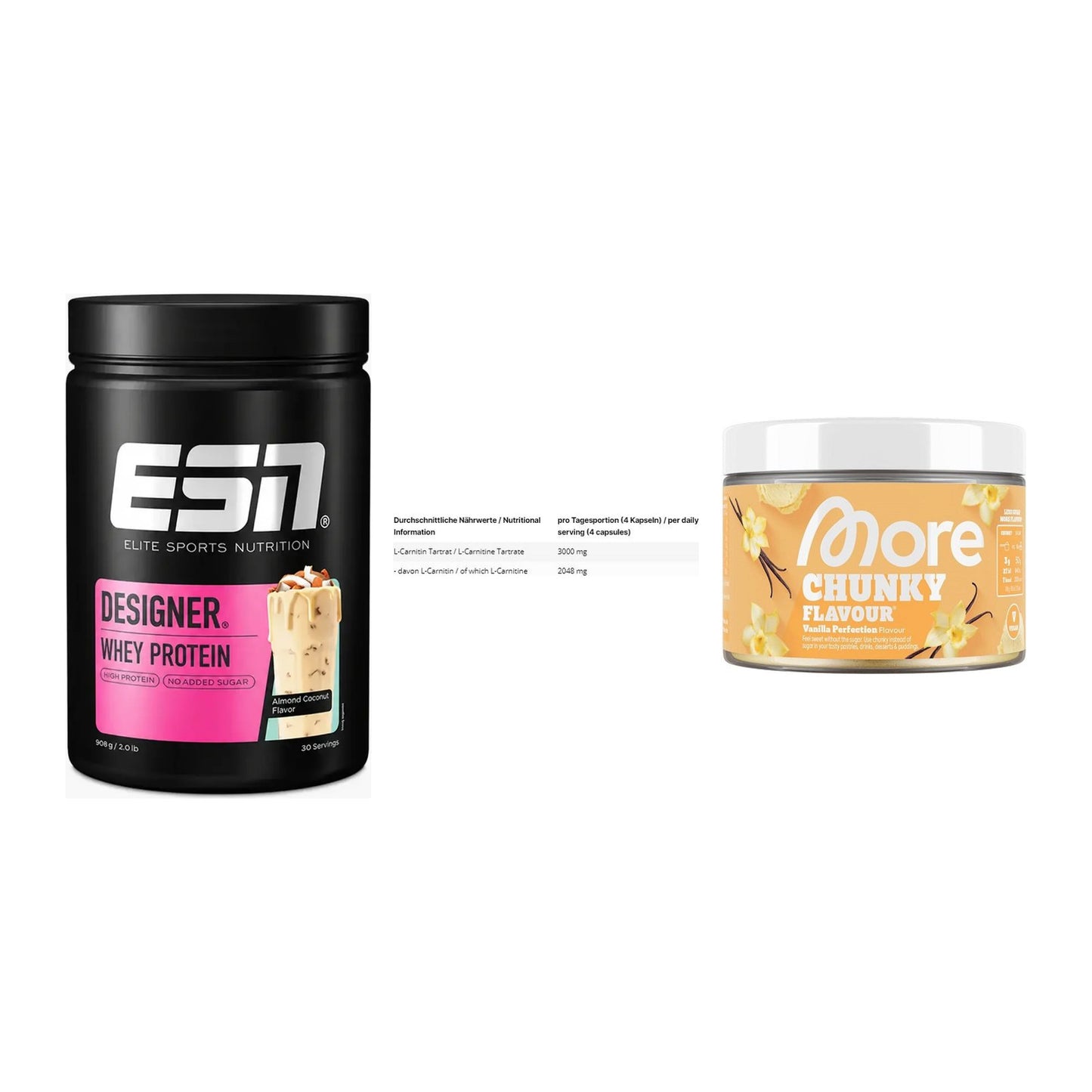 Definitionsphase-Set: ESN Designer + INLEAD L-Carni + More Nutrition – alle enthaltenen Artikel