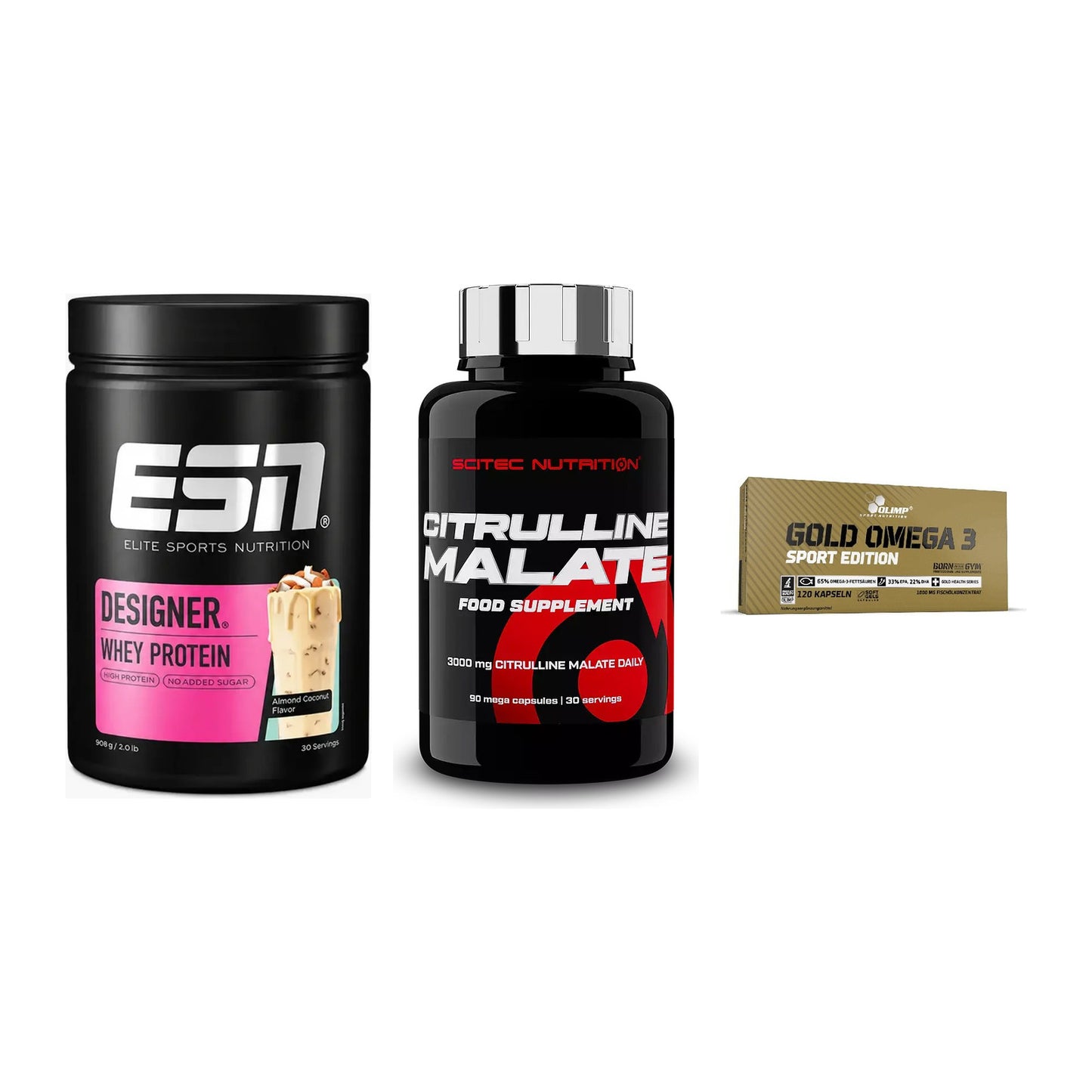 Definitionsphase-Set: ESN Designer + Scitec Citrull + Olimp Omega 3 – alle enthaltenen Artikel