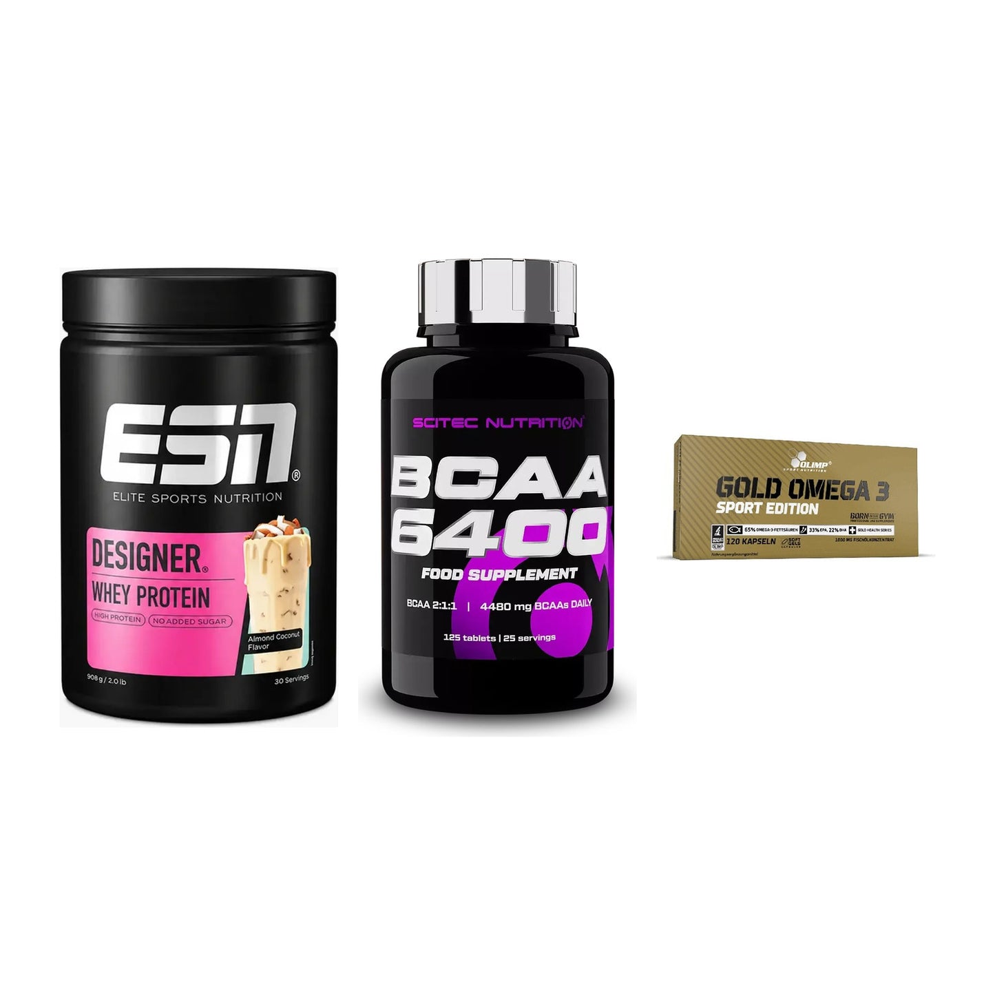 Definitionsphase-Set: ESN Designer + Scitec BCAA + Olimp Omega 3 – alle enthaltenen Artikel