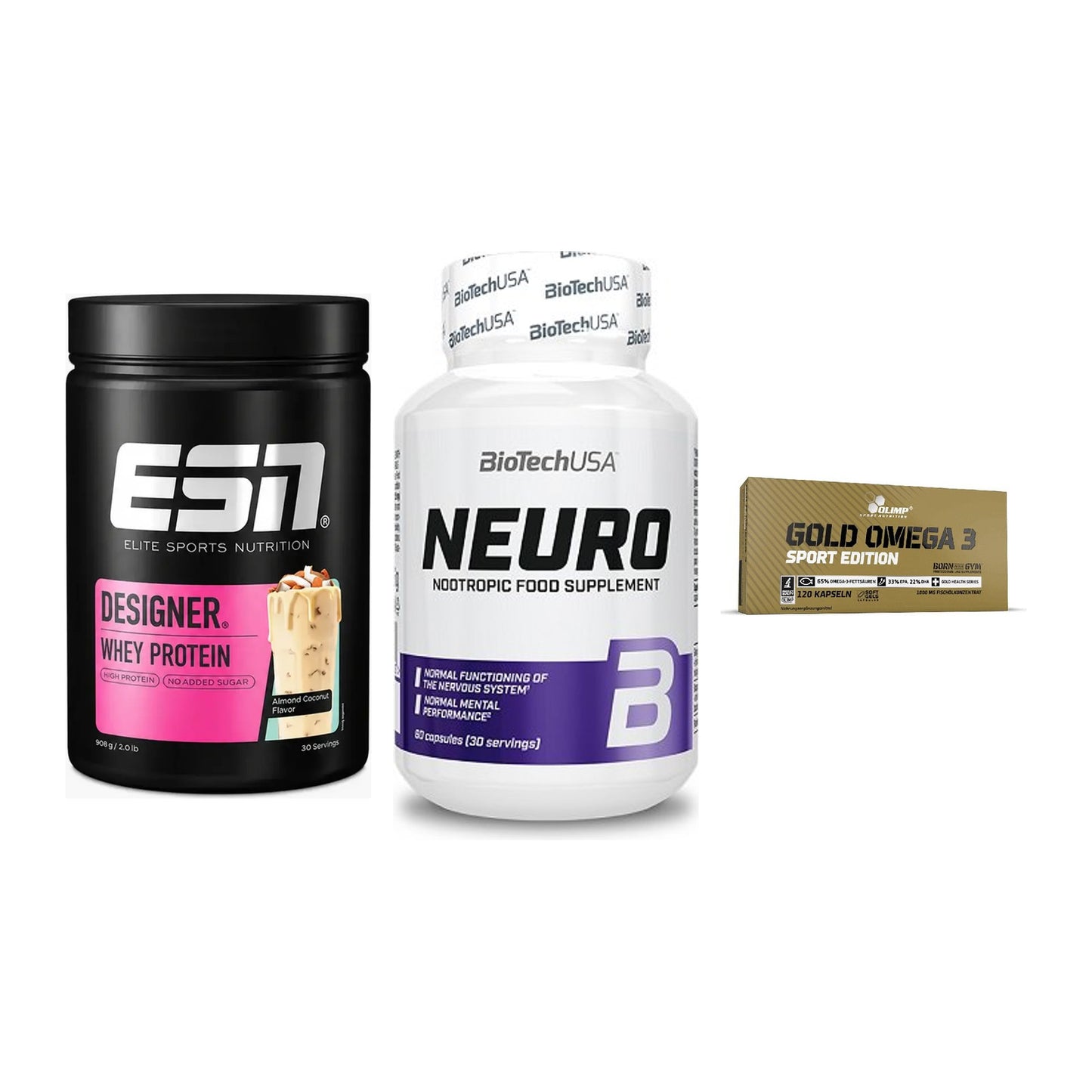 Definitionsphase-Set: ESN Designer + BioTech Neuro + Olimp Omega 3 – alle enthaltenen Artikel