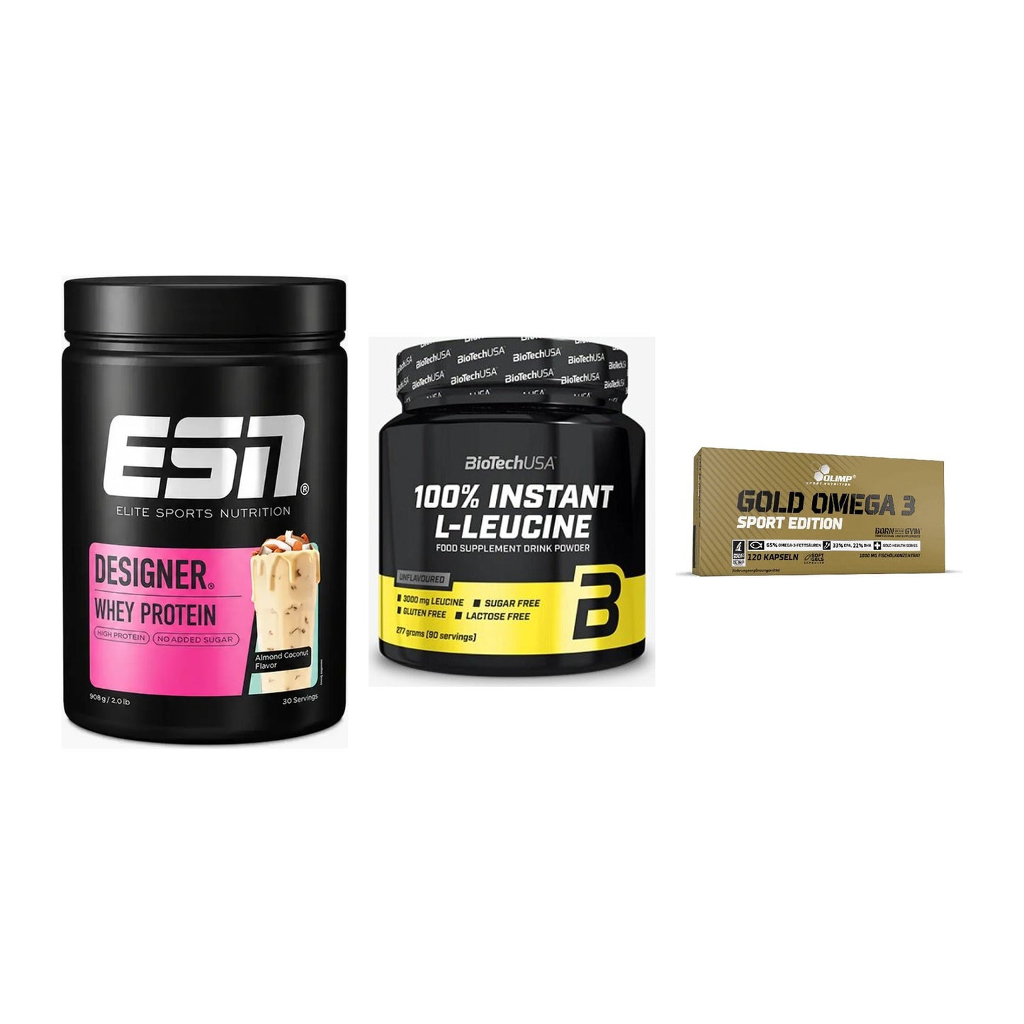 Definitionsphase-Set: ESN Designer + BioTech 100% + Olimp Omega 3 – alle enthaltenen Artikel