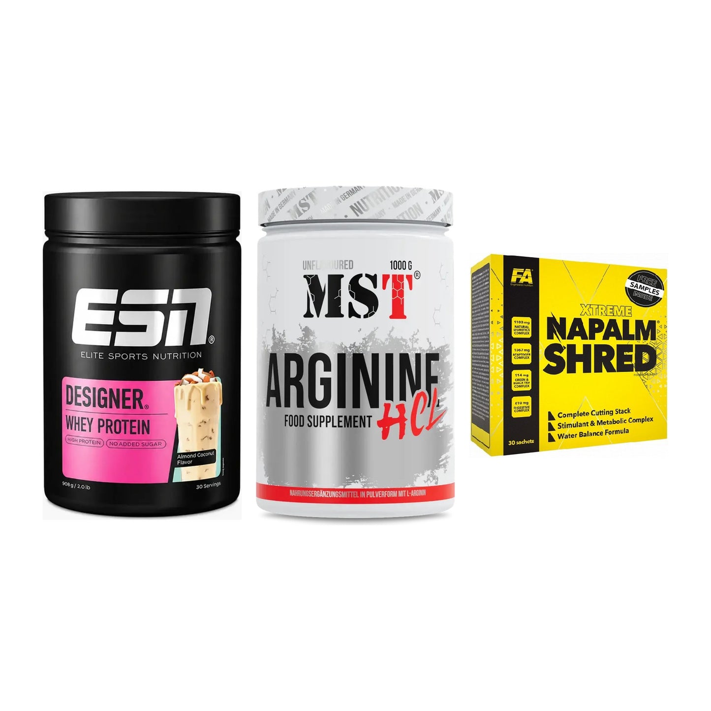 Definitionsphase-Set: ESN Designer + MST Arginine + FA Nutrition – alle enthaltenen Artikel