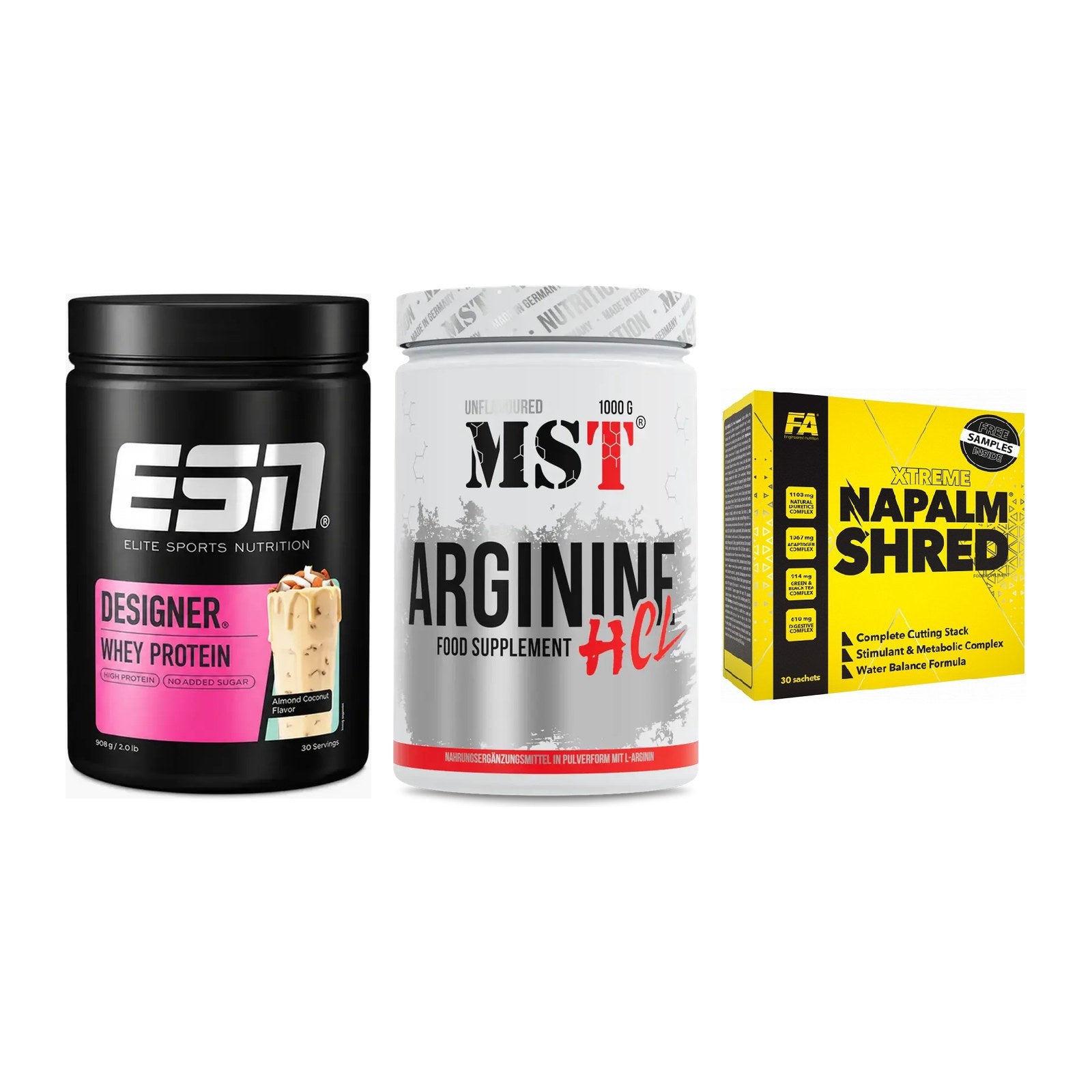 Definitionsphase-Set: ESN Designer + MST Arginine + FA Nutrition – alle enthaltenen Artikel