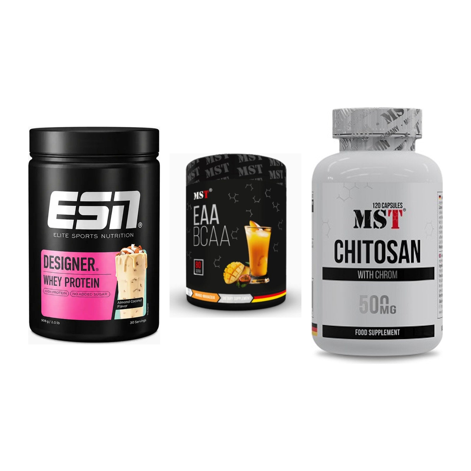 Definitionsphase-Set: ESN Designer + MST EAA & BCAA + MST Chitosan – alle enthaltenen Artikel