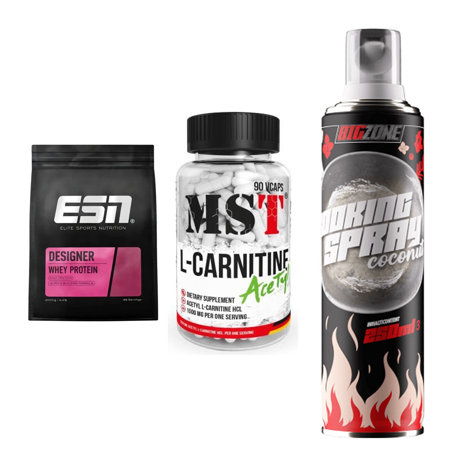 Definitionsphase-Set: ESN Designer + MST L-Carnitin + Big Zone – alle enthaltenen Artikel