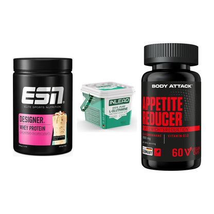 Definitionsphase-Set: ESN Designer + INLEAD L-Gluta + Body Attack – alle enthaltenen Artikel