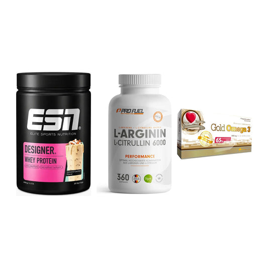 Definitionsphase-Set: ESN Designer + ProFuel L-Argi + Olimp Omega 3 – alle enthaltenen Artikel