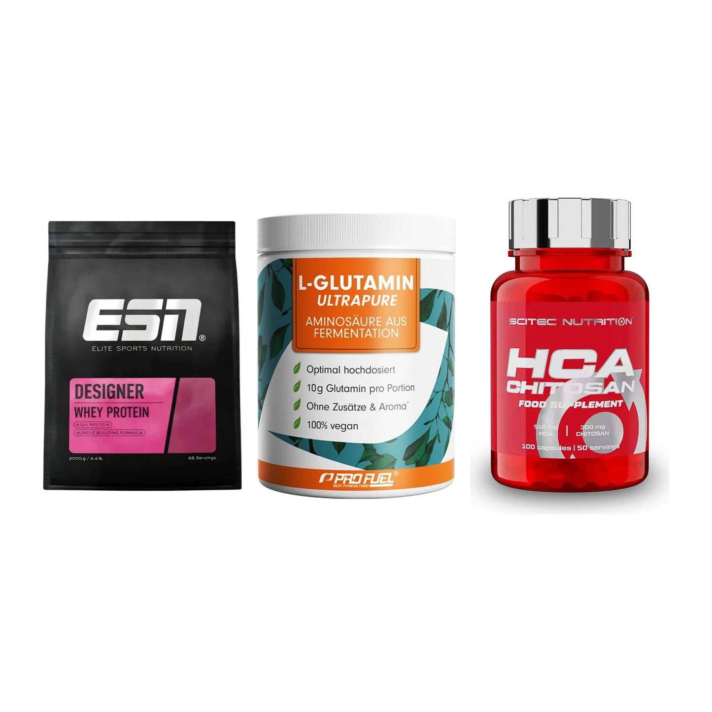 Definitionsphase-Set: ESN Designer + ProFuel Glutam + Scitec HCA-Chi – alle enthaltenen Artikel