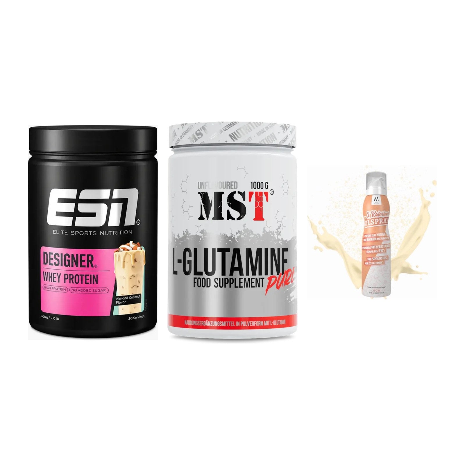 Definitionsphase-Set: ESN Designer + MST Glutamine + More Nutrition – alle enthaltenen Artikel
