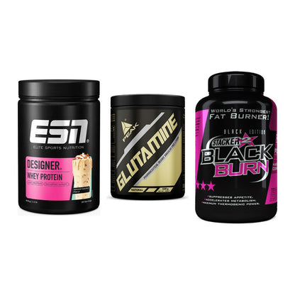 Definitionsphase-Set: ESN Designer + Peak Glutamin + Stacker2 Black – alle enthaltenen Artikel
