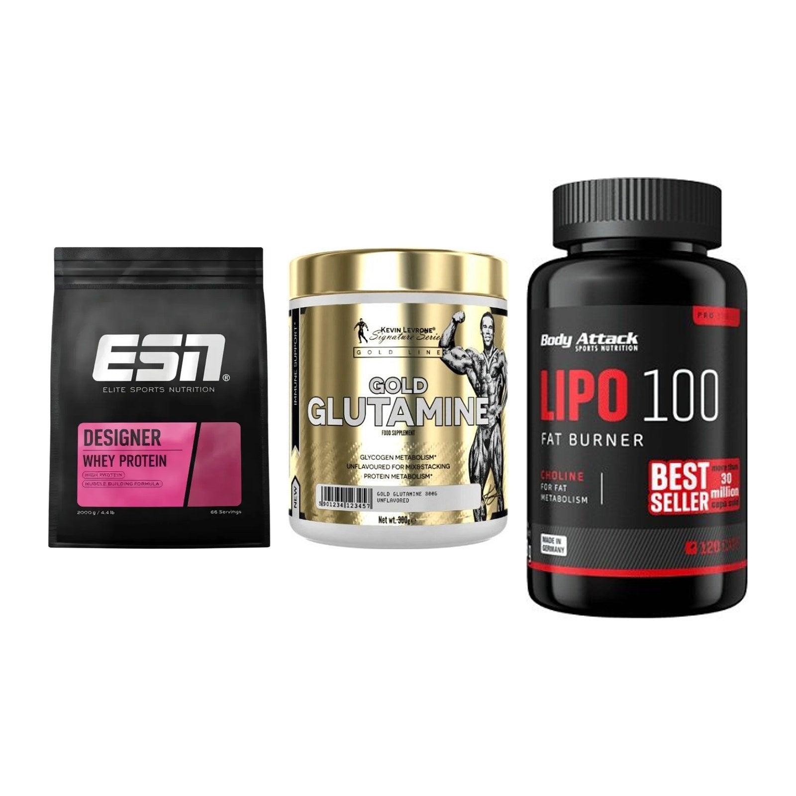 Definitionsphase-Set: ESN Designer + Kevin Levrone + Body Attack – alle enthaltenen Artikel