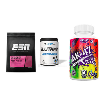Definitionsphase-Set: ESN Designer + NNT Glutamin + AK47 Labs – alle enthaltenen Artikel