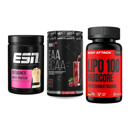 Definitionsphase-Set: ESN Designer + MST EAA & BCAA + Body Attack – alle enthaltenen Artikel