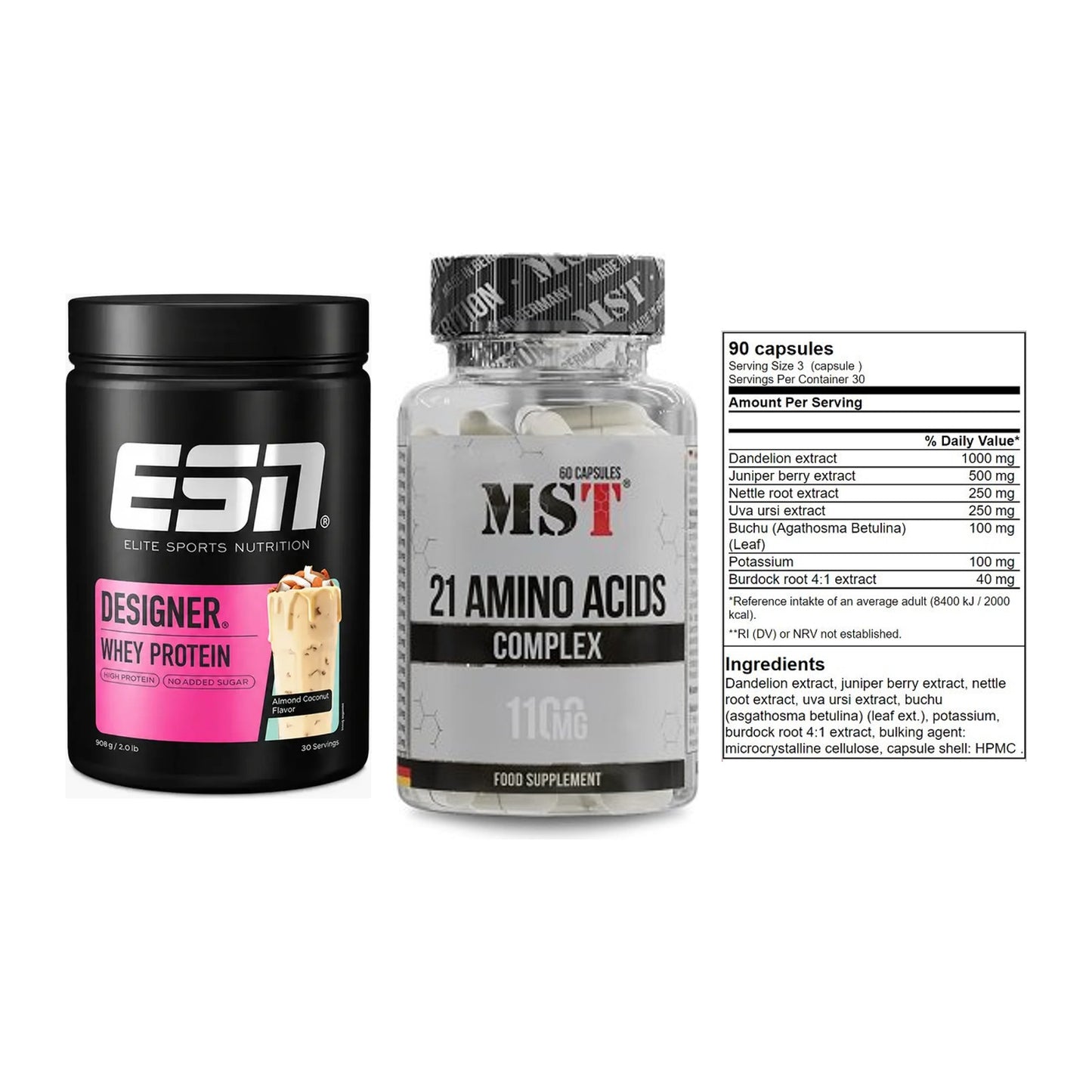 Definitionsphase-Set: ESN Designer + MST 21 Amino + GN Shred Cuts – alle enthaltenen Artikel