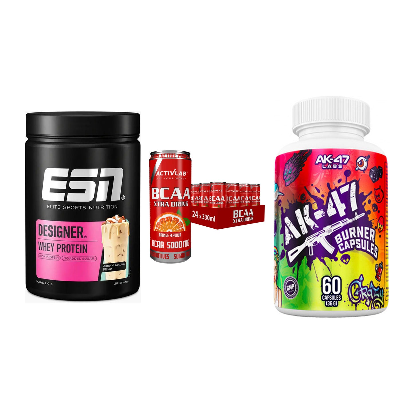 Definitionsphase-Set: ESN Designer + Activlab BCAA + AK47 Labs – alle enthaltenen Artikel