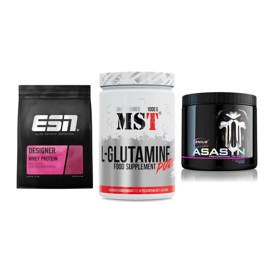 Definitionsphase-Set: ESN Designer + MST Glutamine + Genius Nutriti – alle enthaltenen Artikel