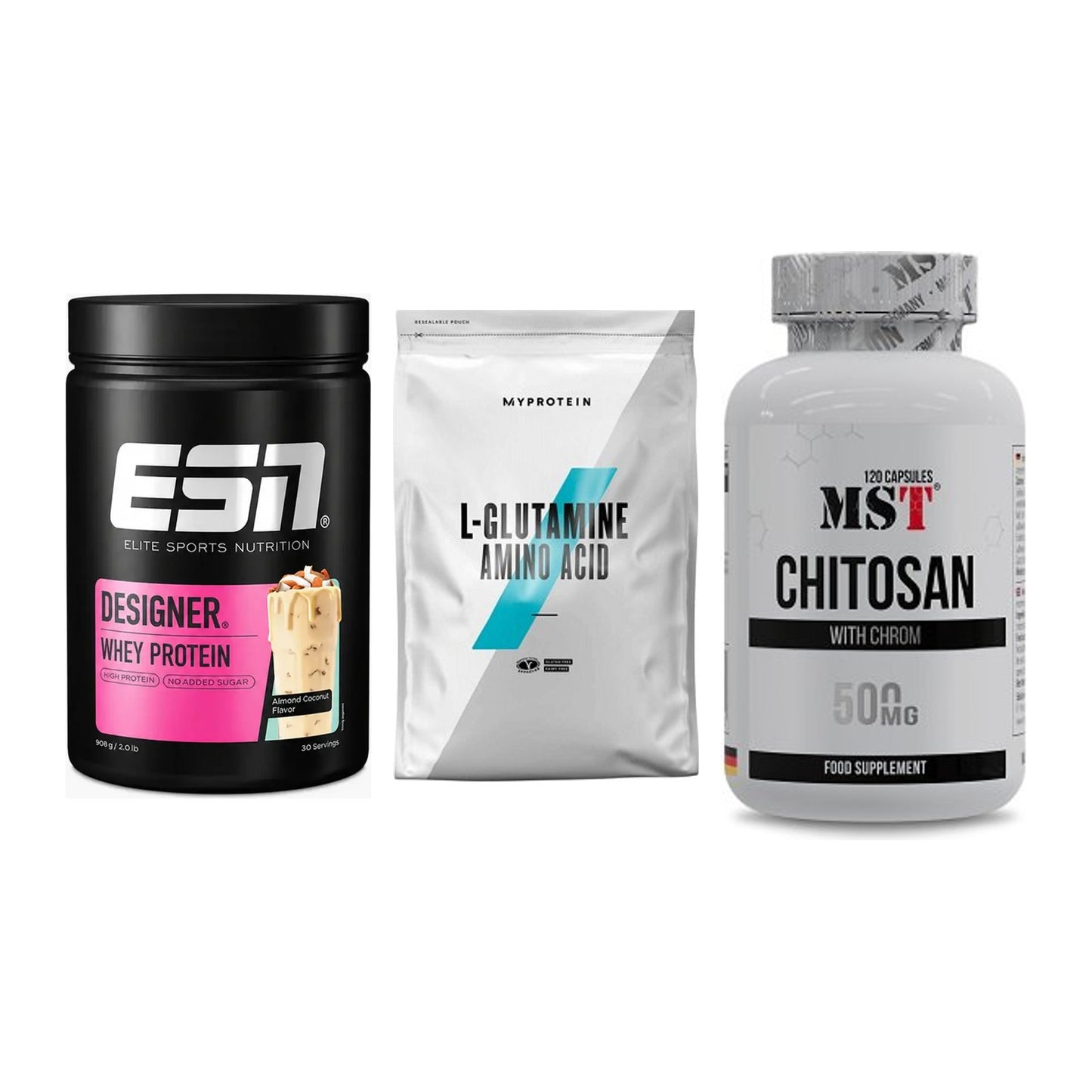 Definitionsphase-Set: ESN Designer + MyProtein + MST Chitosan – alle enthaltenen Artikel