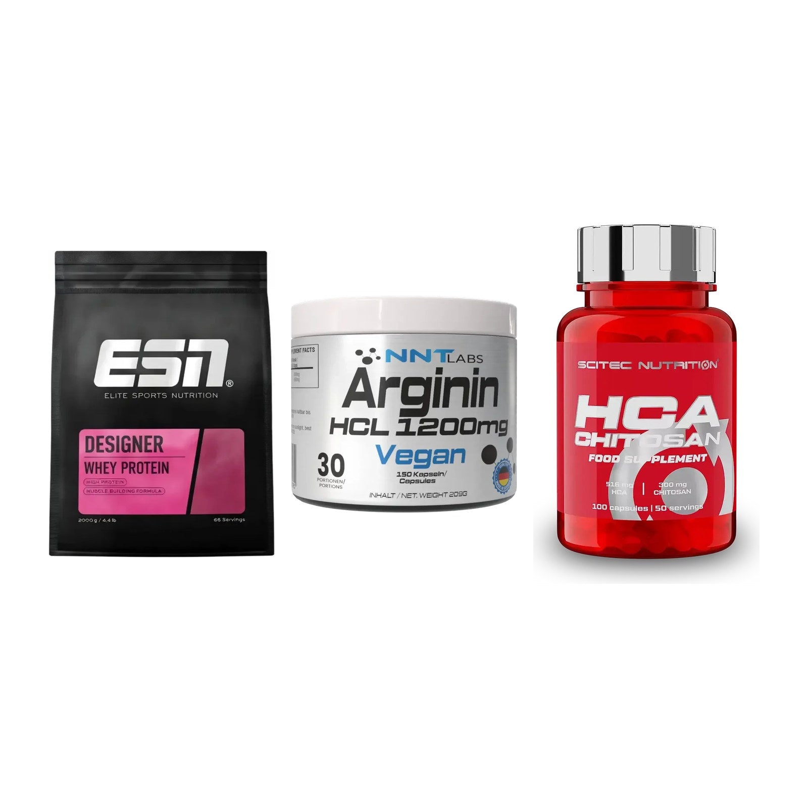 Definitionsphase-Set: ESN Designer + NNT Arginin + Scitec HCA-Chi – alle enthaltenen Artikel