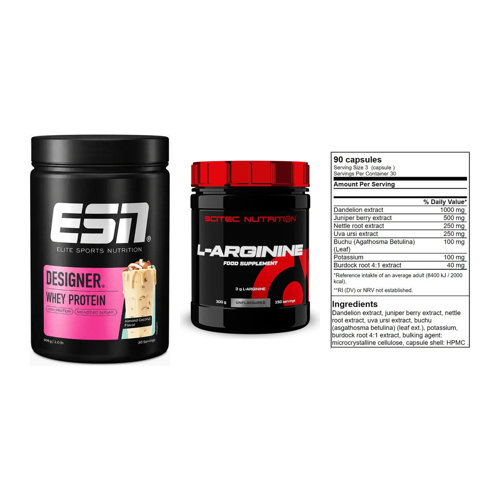 Definitionsphase-Set: ESN Designer + Scitec Arginin + GN Shred Cuts – alle enthaltenen Artikel