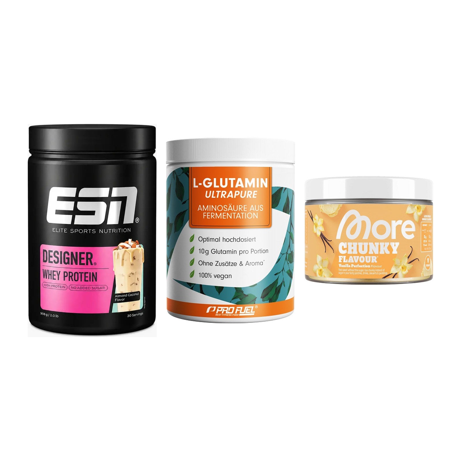 Definitionsphase-Set: ESN Designer + ProFuel Glutam + More Nutrition – alle enthaltenen Artikel