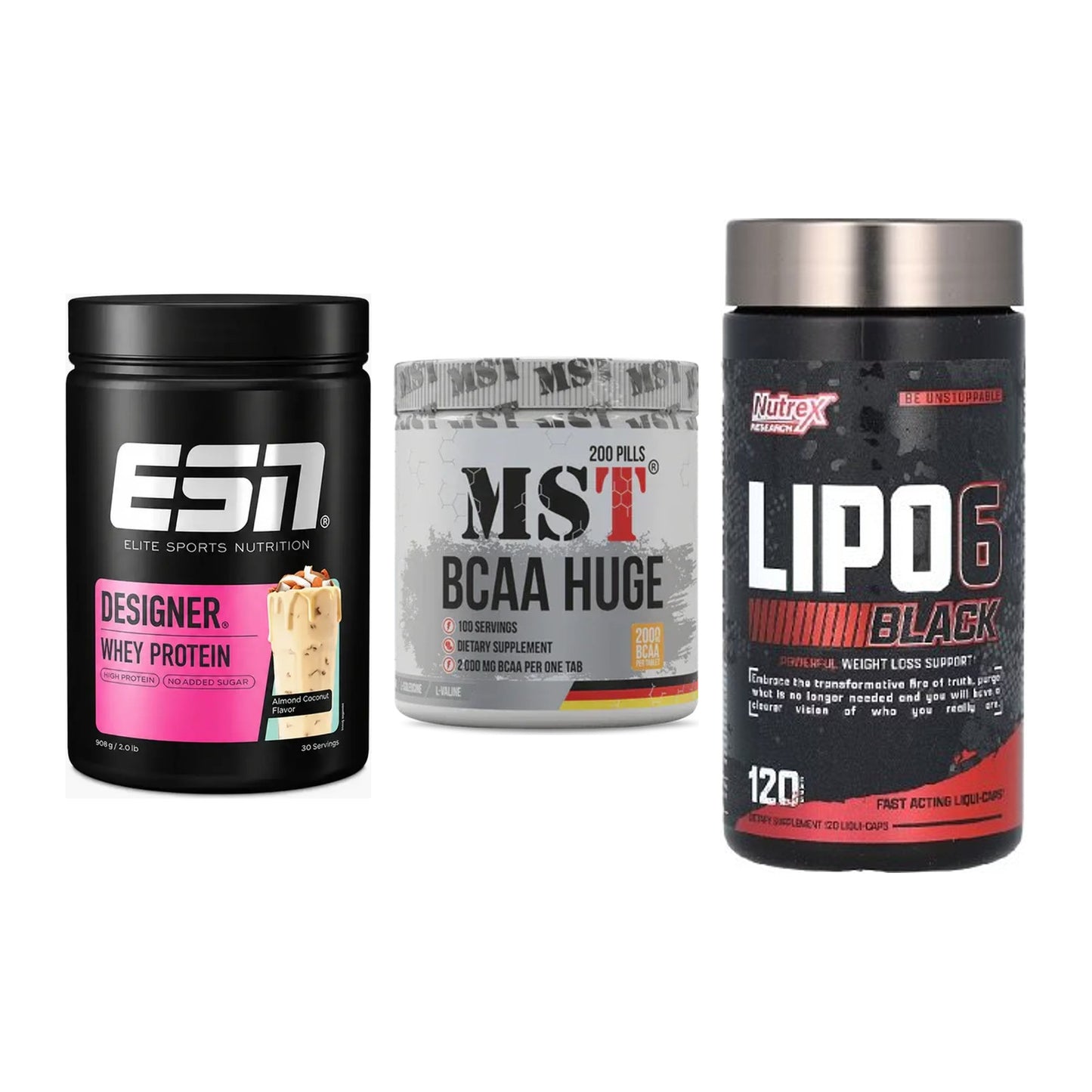 Definitionsphase-Set: ESN Designer + MST BCAA Huge + Nutrex Lipo 6 – alle enthaltenen Artikel