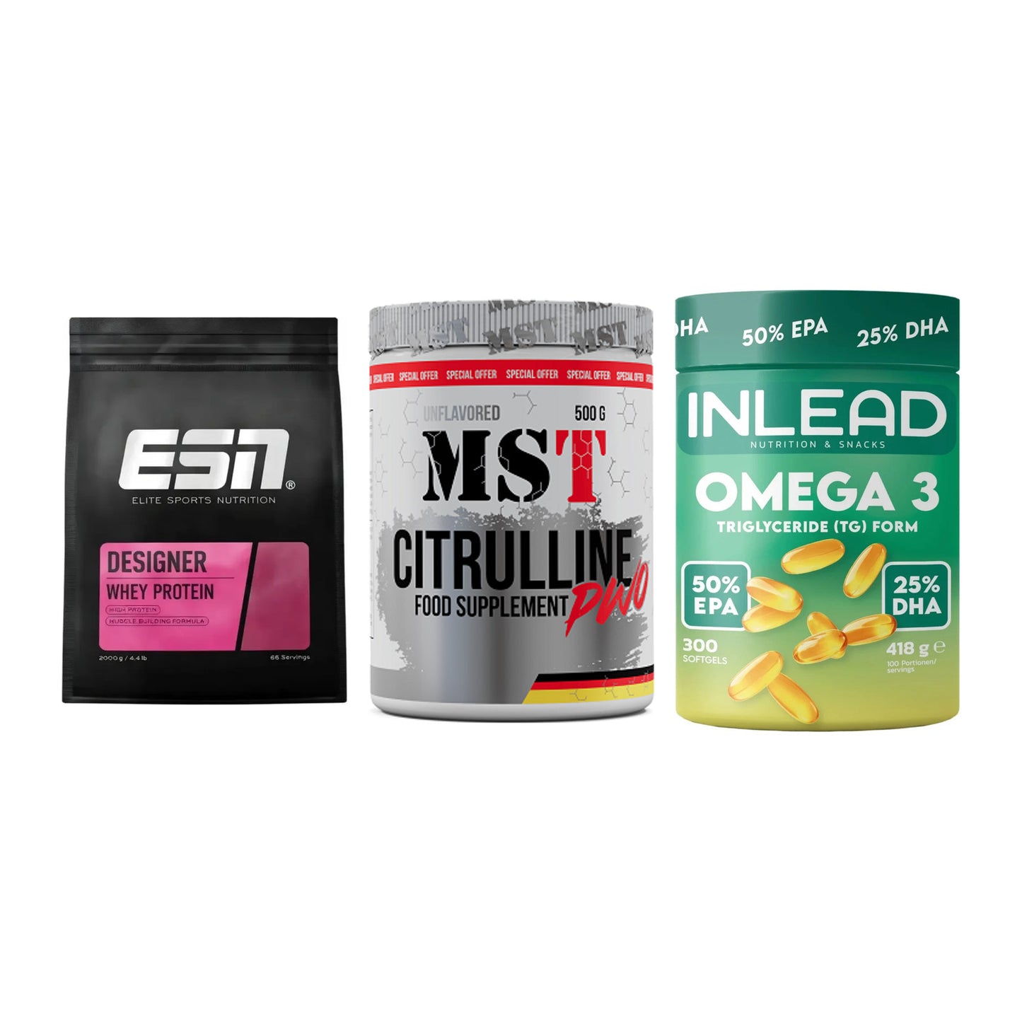 Definitionsphase-Set: ESN Designer + MST Citrulline + INLEAD Omega-3 – alle enthaltenen Artikel