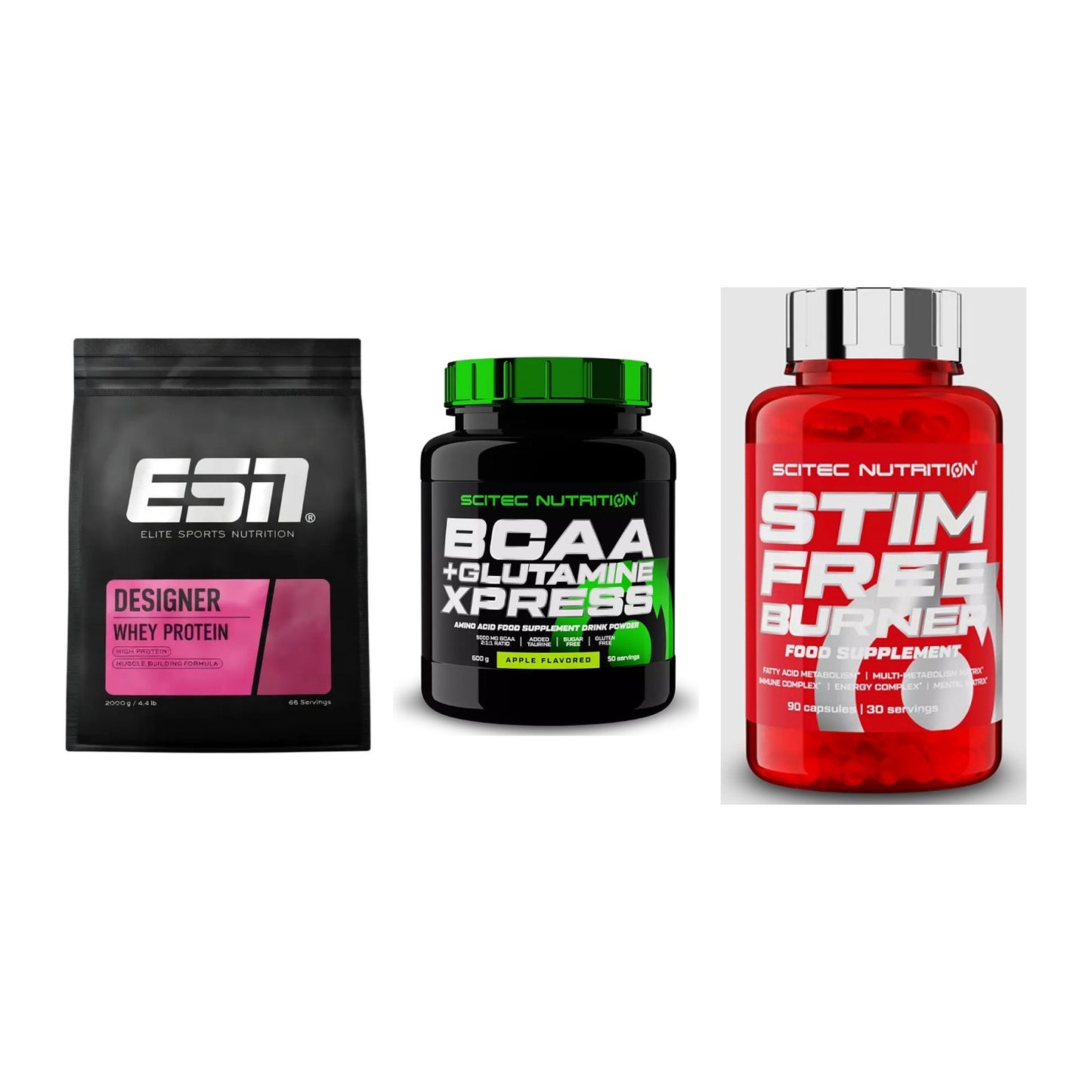 Definitionsphase-Set: ESN Designer + Scitec BCAA + Scitec Stim – alle enthaltenen Artikel