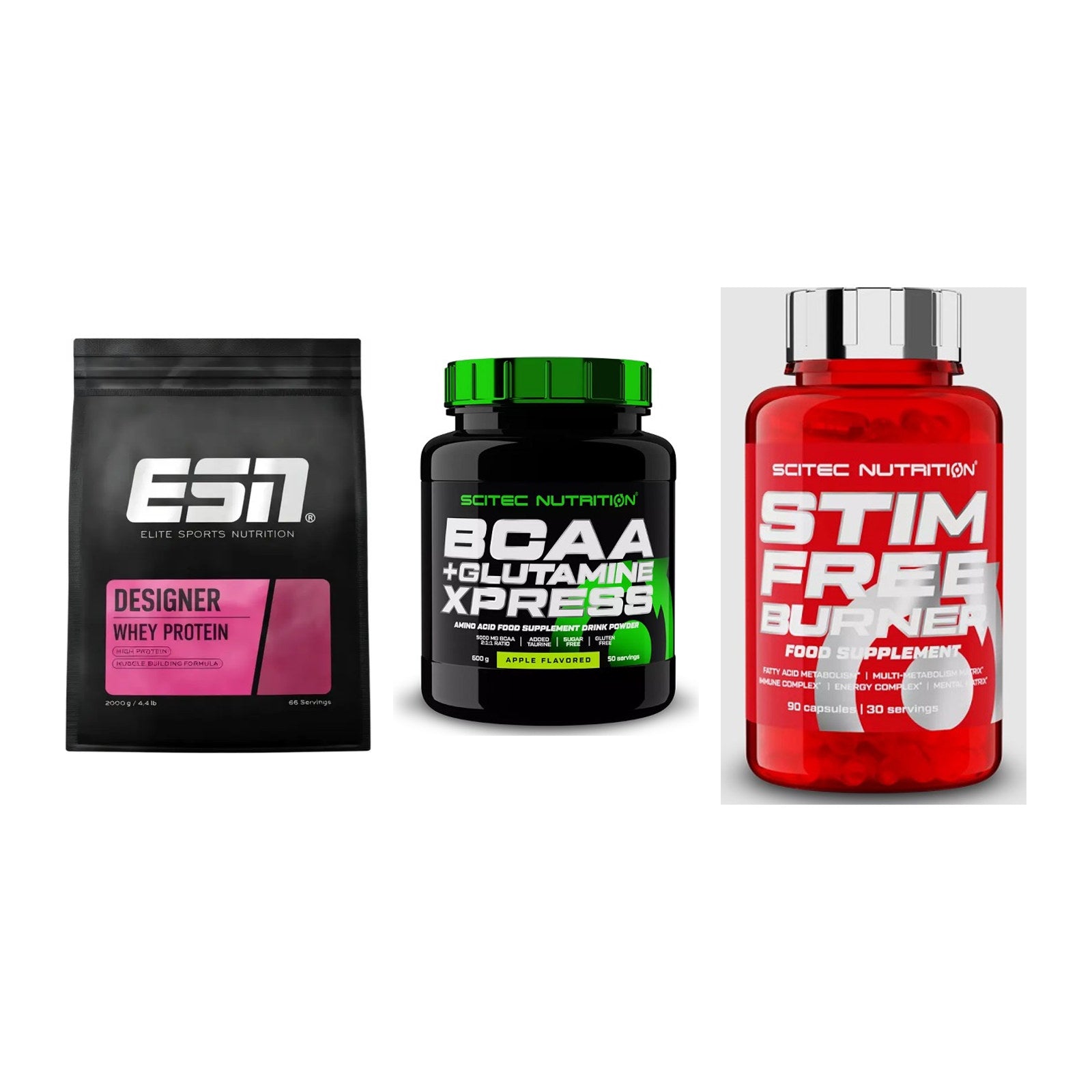 Definitionsphase-Set: ESN Designer + Scitec BCAA + Scitec Stim – alle enthaltenen Artikel